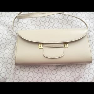 Bally ivory crossbody calfskin clutch